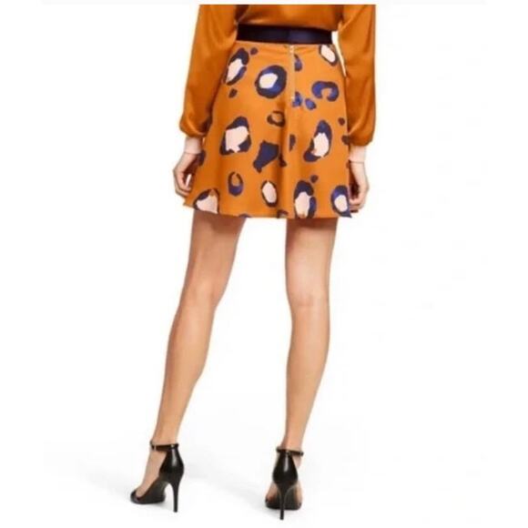 Phillip Lim x Target Animal Print High Waist A Line Mini Skirt Tan Leopard sz 4 - Picture 5 of 11